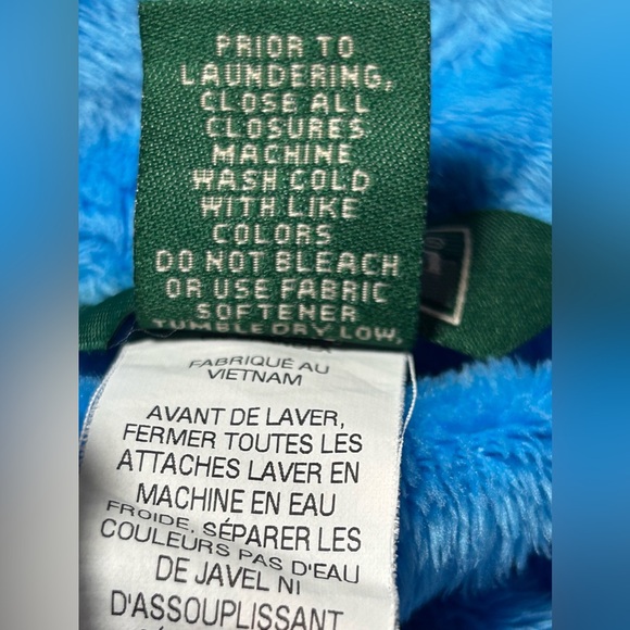 LL Bean Mock Neck Zip Jacket Fleece Lined Thumb Holes Purple Blue Girls M 10-12 - Picture 6 of 9